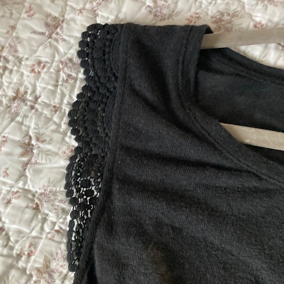 Lucky Brand Black Semi-sheer Top Size L - Picture 5 of 7